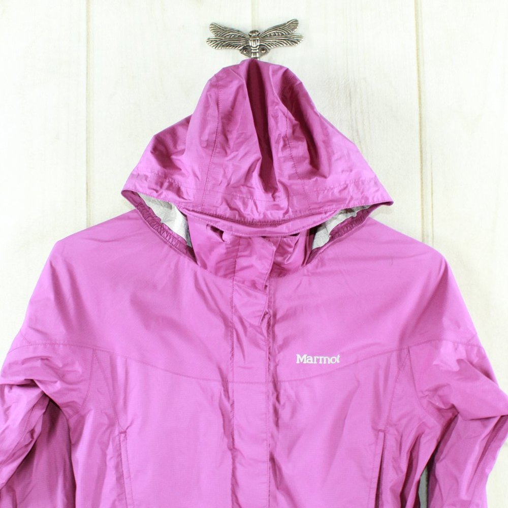 Marmot Purple Full Zip Lightweight Windbreaker Rain Hooded Jacket Size M - Picture 3 of 7